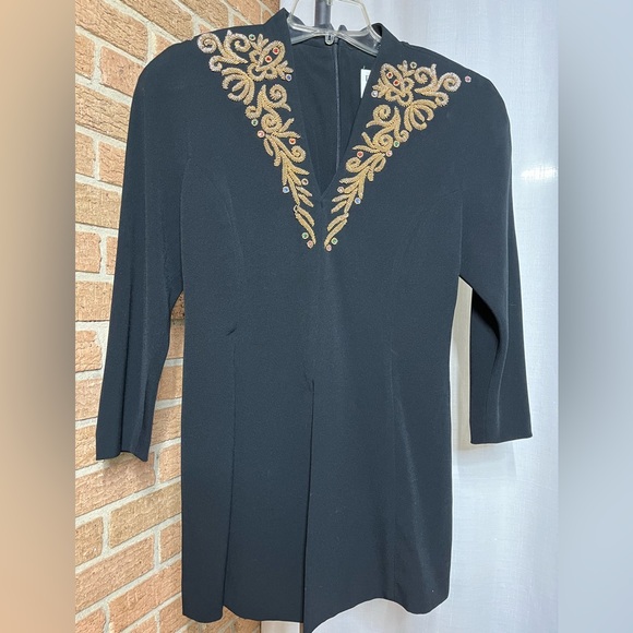VTG Daymor Couture black Embellished Tunic - size 6 - Picture 2 of 10
